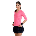 V&ecirc;tements de tennis BIDI BADU BIDI BADU Crew 2.0 V-Neck Haut manches longues Femmes-pink