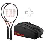 Lot De Raquettes Wilson 2x CLASH 100 PRO V3.0 FRM plus Schlägertasche