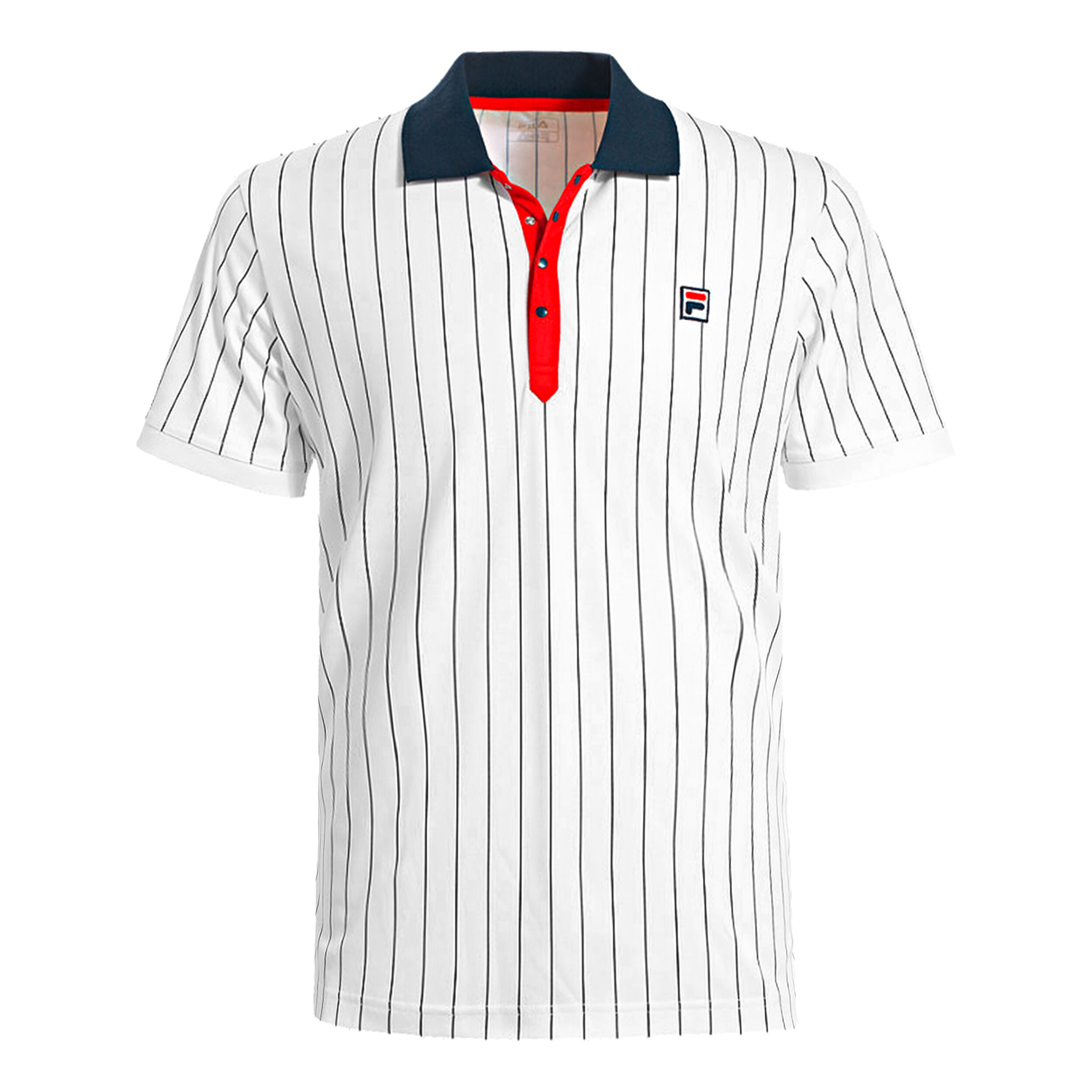 Buy Fila Stripes Polo Hommes Blanc Bleu Fonce online Tennis Point BE