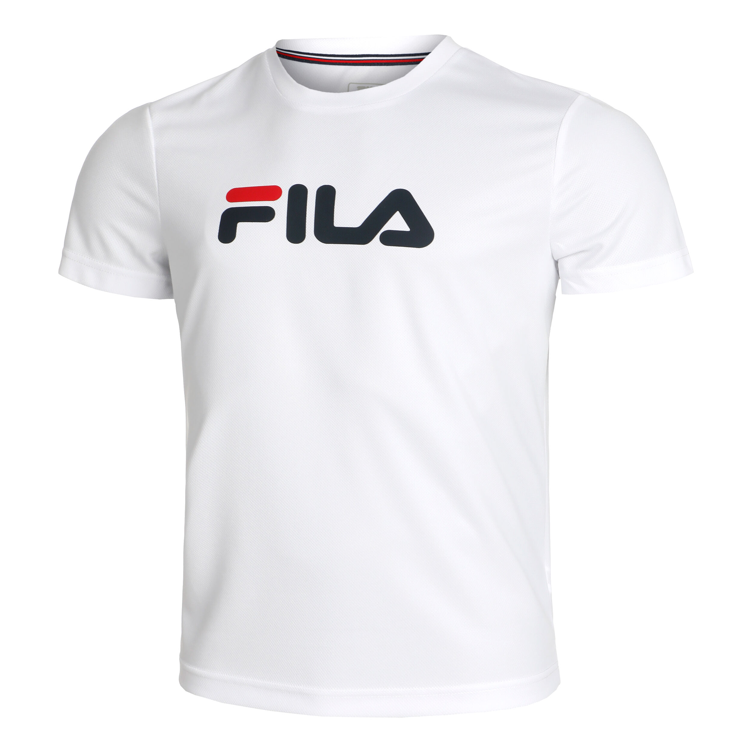 Buy Fila Logo T shirt Hommes Blanc Bleu Fonce online Tennis Point BE