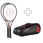Lot De Raquettes Wilson 2x CLASH 100 V3.0 FRM plus Schlägertasche