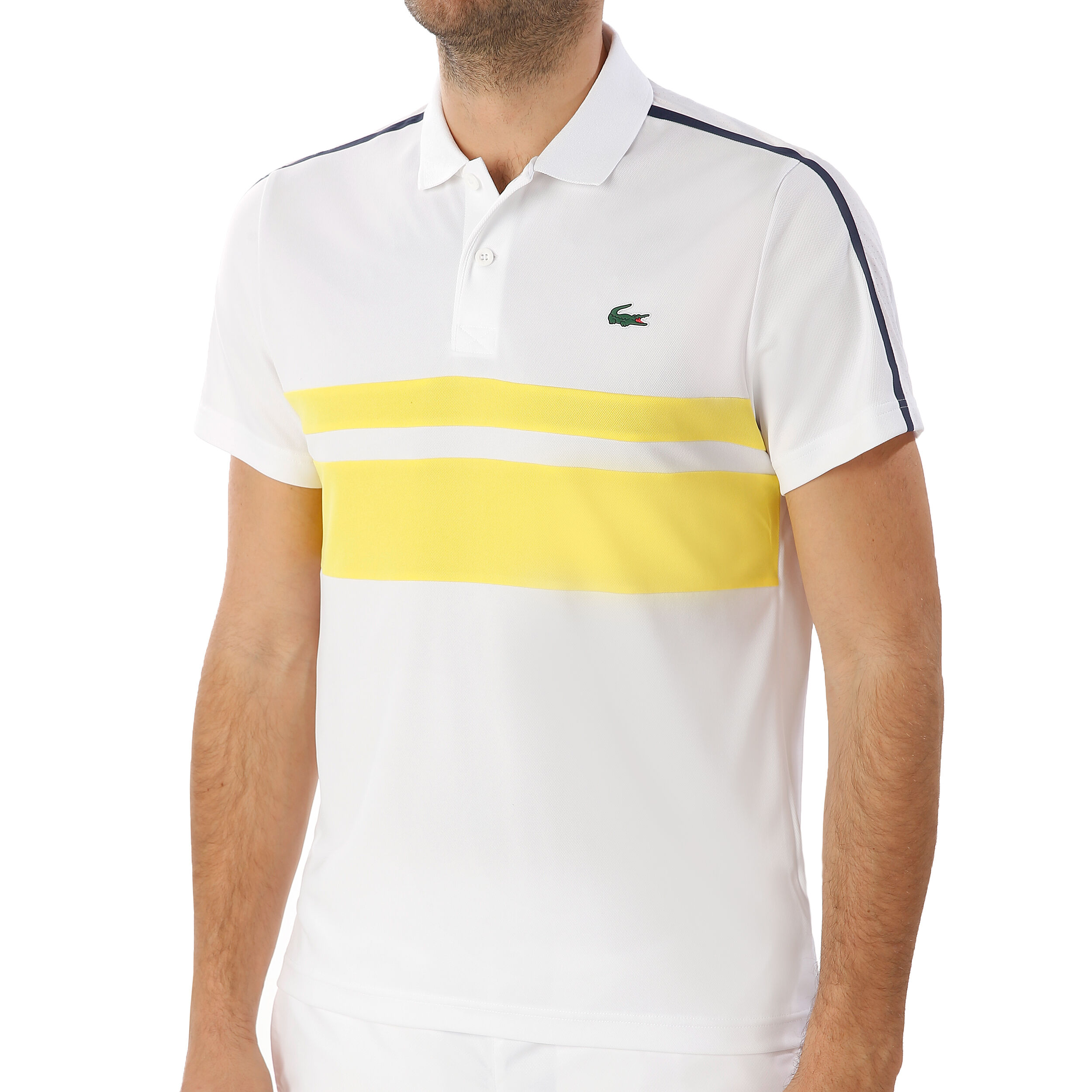 Buy Lacoste Polo Hommes Blanc Jaune online Tennis Point BE