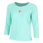 V&ecirc;tements Quiet Please Quiet Please Wild Stripes Haut Manches Longues Femmes-Turquoise,Rouge