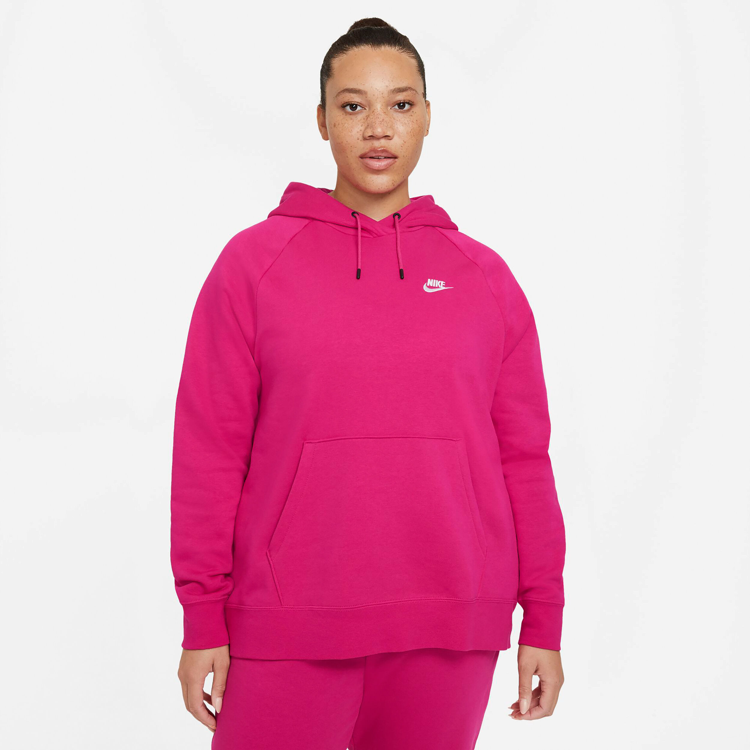 Buy Nike Sportswear Essential Plus Size Sweat A Capuche Femmes Pink Blanc online Tennis Point BE