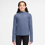 V&ecirc;tements Nike Nike Dri-Fit Half-Zip Haut manches longues Filles - bleu gris, blanc