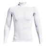 Heatgear Comp Mock Haut Manches Longues Hommes-Blanc