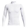 Heatgear Comp Mock Haut Manches Longues Hommes-Blanc