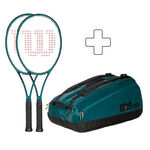 Lot De Raquettes Wilson 2x Blade 98S V9 plus Schlägertasche