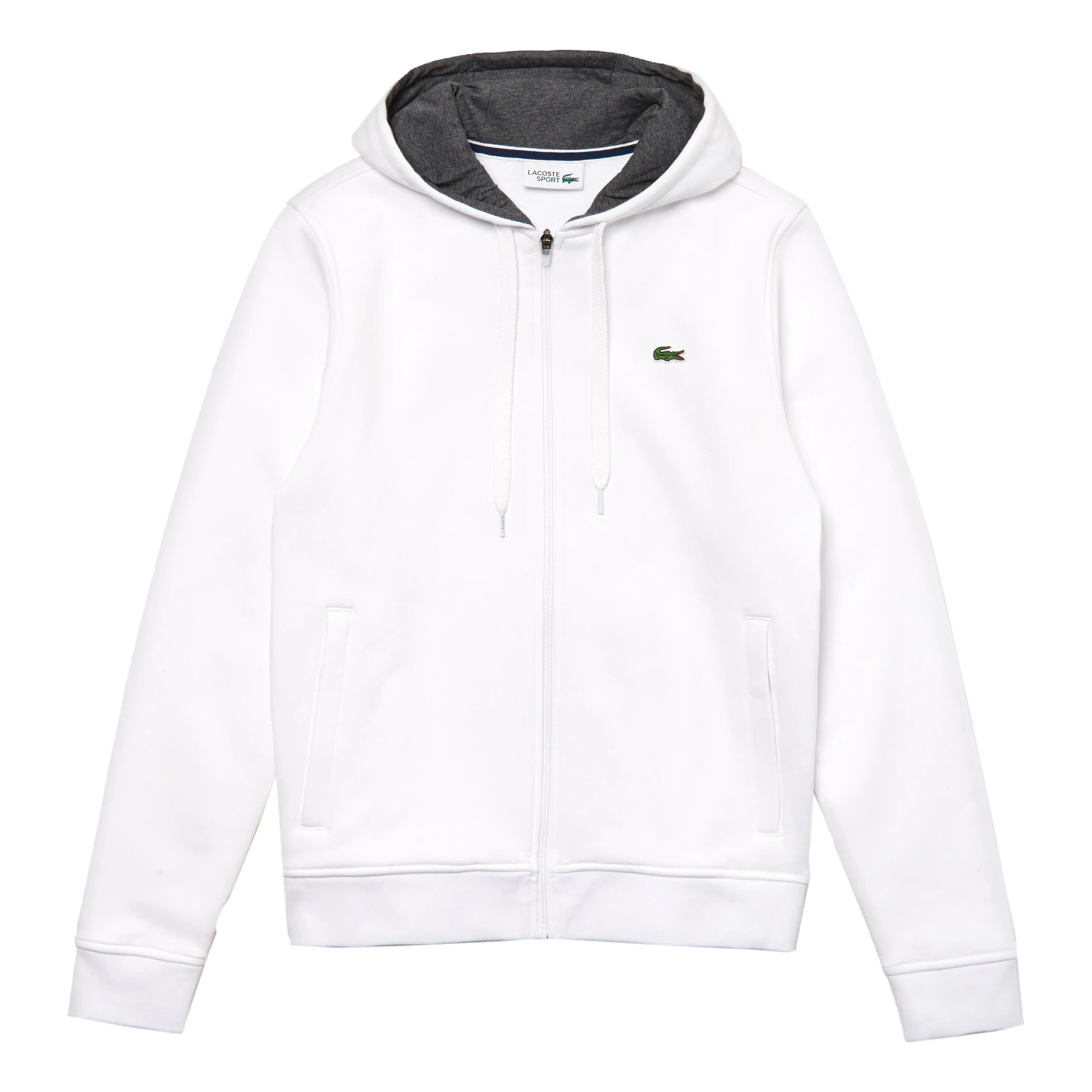 Buy Lacoste Gilet En Coton Hommes Blanc Gris Fonce online Tennis Point BE