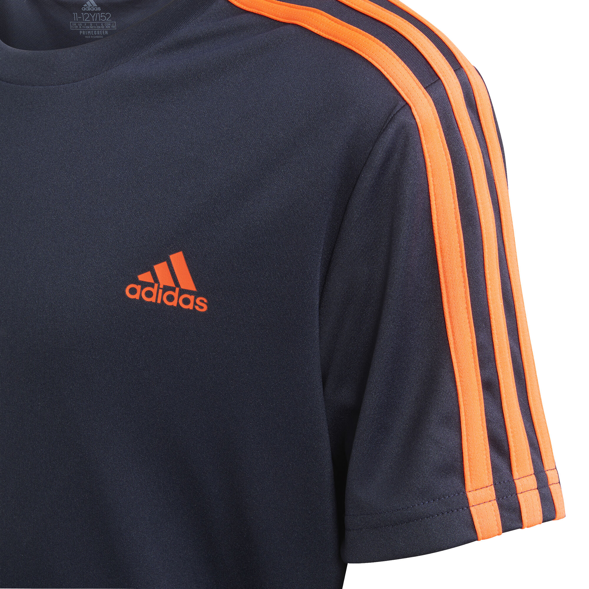 Buy adidas 3 Stripes T shirt Garcons Bleu Fonce Orange online Tennis Point BE