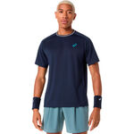 V&ecirc;tements de tennis ASICS ASICS Game   T-shirt Hommes-bleu fonc&eacute;