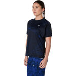V&ecirc;tements ASICS ASICS Road Lite-Show Maillot De Course Femmes-Noir,Bleu Fonc&eacute;