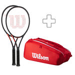 Lot De Raquettes Wilson 2x CLASH 100L V3.0 FRM plus Schlägertasche