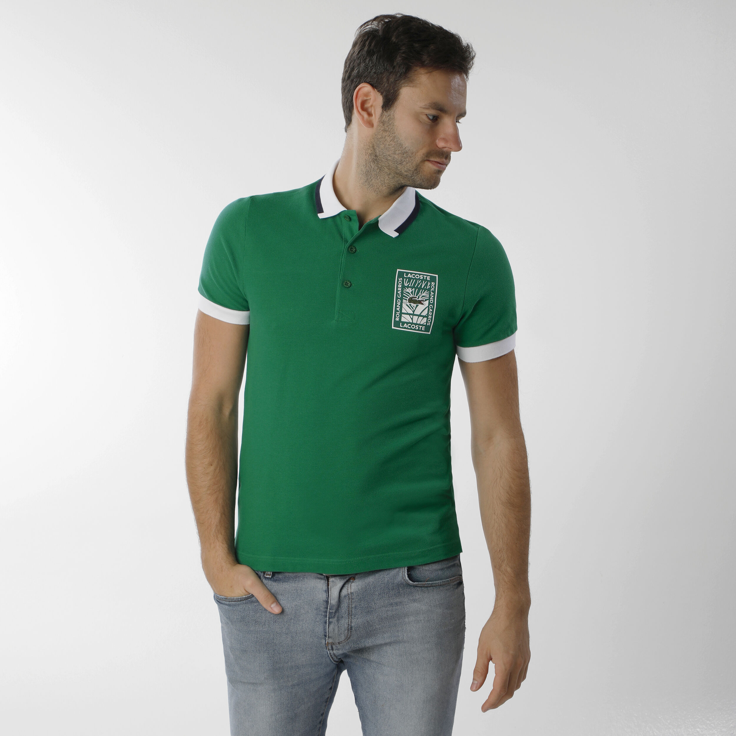 Polo lacoste vert on sale foncé