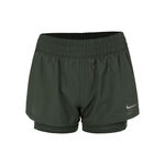Vêtements Nike Nike Dri-Fit One Mid Rise 2in1 3in Shorts Femmes - vert, argent