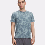 V&ecirc;tements Under Armour Under Armour Launch Elite Print Maillot De Course Hommes-Bleu Petrol, Bleu Gris