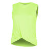 Twist Front D&eacute;bardeur Tank Top Femmes-Vert Fluo