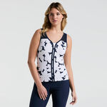 V&ecirc;tements Original Penguin Original Penguin Riviera Floral D&eacute;bardeur Tank Top Femmes-Bleu Fonc&eacute;