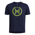 Vêtements Under Armour Under Armour Run Everywhere Wreath SS Maillot De Course Hommes-Bleu Foncé,Jaunes Fluo