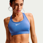 V&ecirc;tements Nike Nike Swoosh Medium Soutien-gorge sport Femmes-bleu, blanc