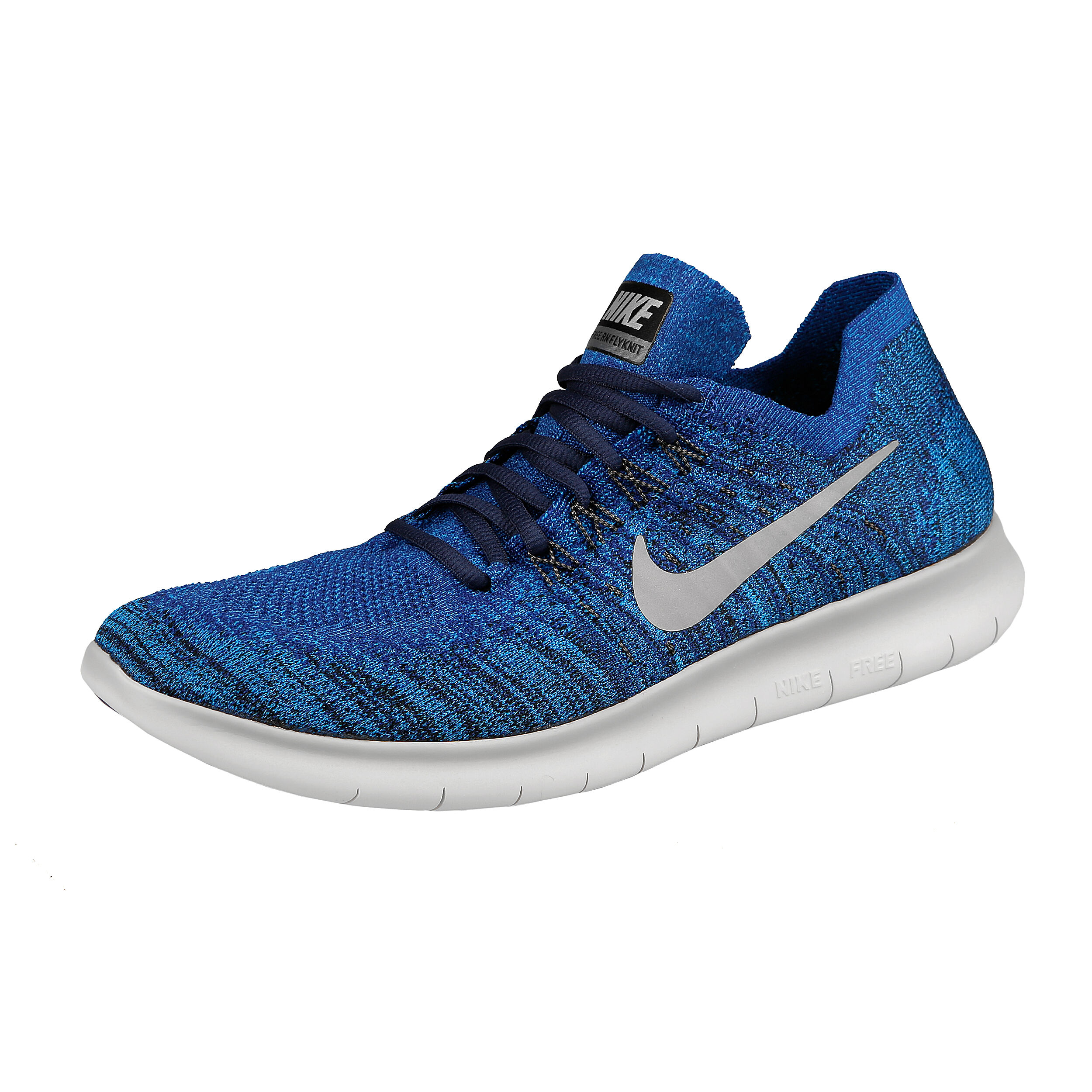 Buy Nike Free Run Flyknit 2017 Chaussure Fitness Hommes Bleu Fonce Gris Fonce online Tennis Point BE