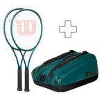 Lot De Raquettes Wilson 2x Blade 98 18x20 V9 plus Schlägertasche