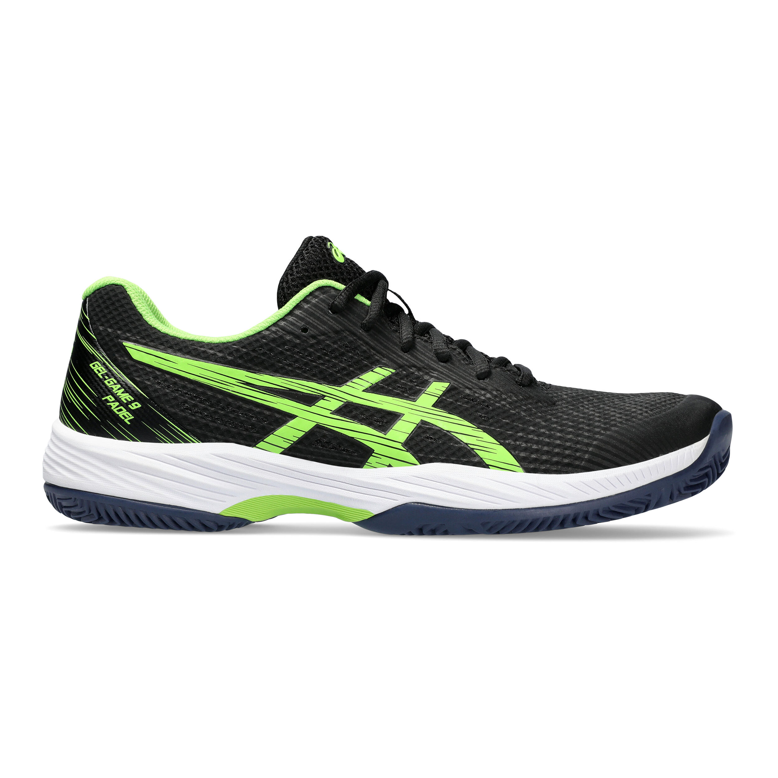 Buy ASICS Gel Game 9 Chaussures Padel Hommes Noir Vert Fluo online Tennis Point BE