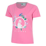 V&ecirc;tements Quiet Please Quiet Please Joy Flower Logo T-shirt Femmes-pink, blanc
