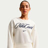 Court Fleece Crew Sweat-shirt Femmes-cr&egrave;me, bleu fonc&eacute;