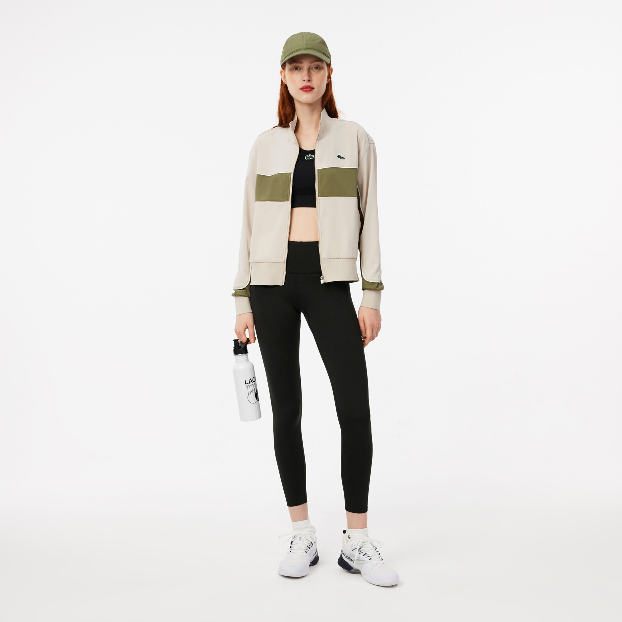 Buy Lacoste Veste De Survetement Femmes Beige Vert Olive online Tennis Point BE