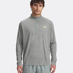 Vêtements De Tennis Under Armour Tech Textured 1/2 Zip-GRY Long-Sleeves