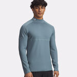 Vêtements Under Armour Under Armour Cold Weather Grid Haut Manches Longues Hommes-Bleu Gris
