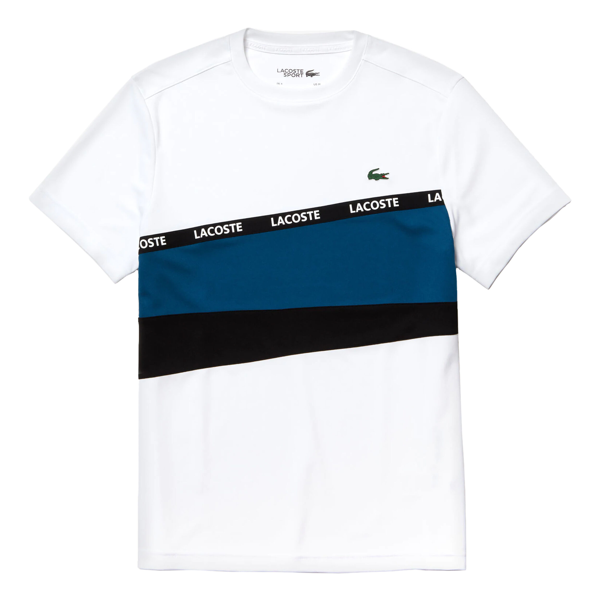 T shirt lacoste noir hot sale et blanc