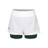 Shorts Femmes - blanc, vert fonc&eacute;
