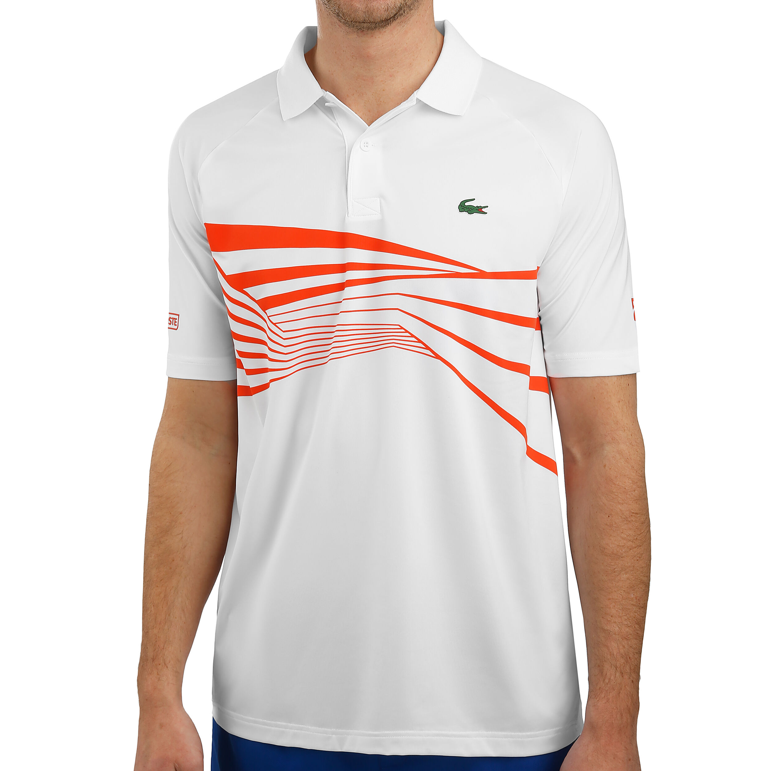 Buy Lacoste Novak Djokovic Indian Wells Polo Hommes Blanc Rouge online Tennis Point BE