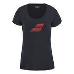V&ecirc;tements Babolat Babolat Exercise Flag T-shirt Femmes-Noir,Rouge