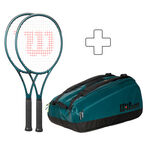 Lot De Raquettes Wilson 2x Blade 104 V9 plus Schlägertasche
