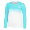 Crew Gradiant Haut Manches Longues Femmes-Turquoise,Blanc