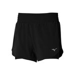 V&ecirc;tements Mizuno Mizuno 2in1 4.5 Short De Running Femmes-Noir