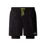 Sunriser 2in1 6in Short De Running Hommes-Noir,Vert Fluo