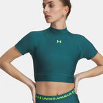 V&ecirc;tements Under Armour Under Armour HeatGear Crop T-shirt Femmes-vert, vert