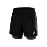Road 2in1 5in Short de running Hommes-noir, gris foncé