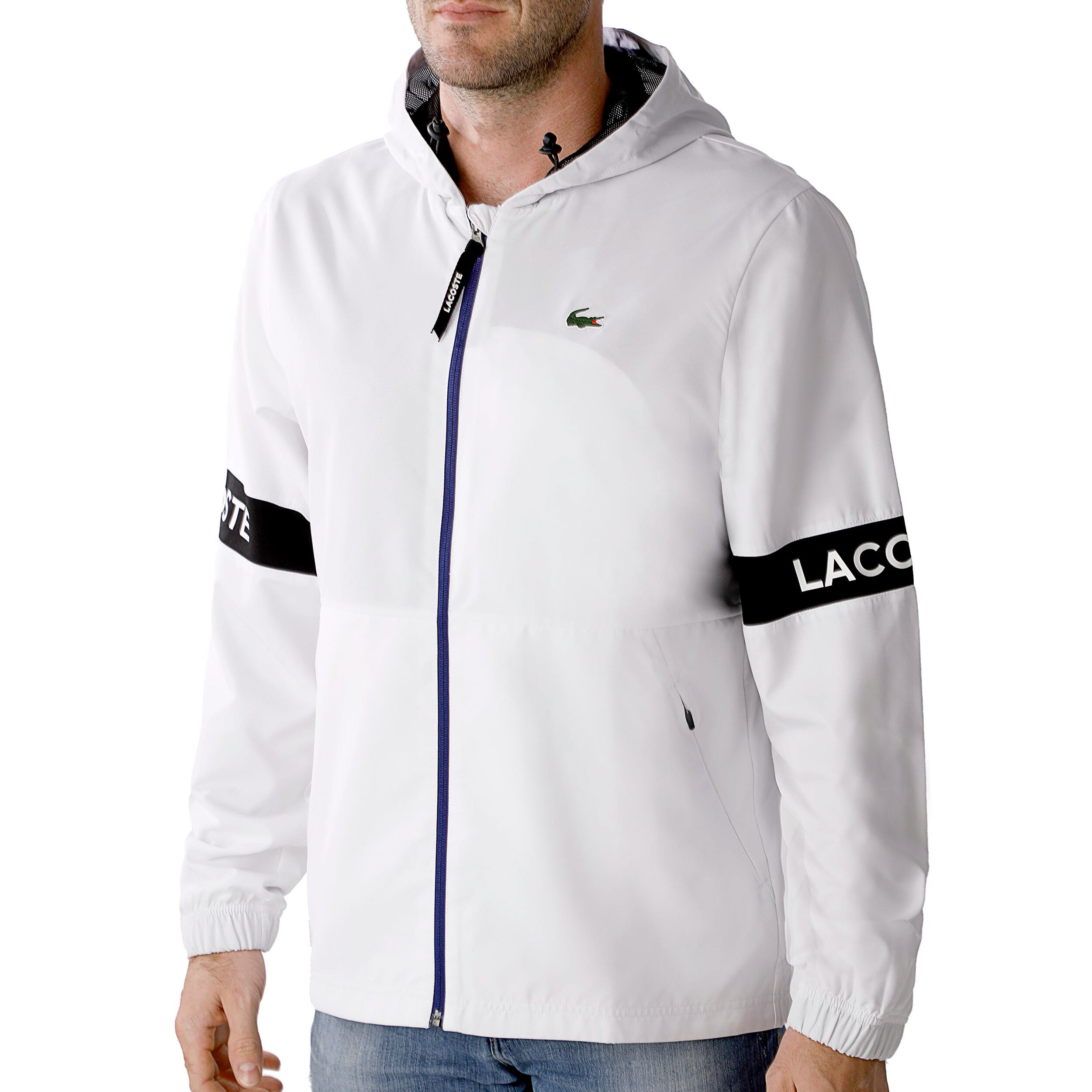 Buy Lacoste Veste De Survetement Hommes Blanc Noir online Tennis Point BE