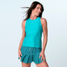 Linen  Nouveau High Neck Action Débardeur tank top Femmes-turquoise