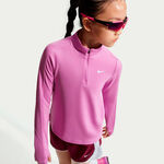 Vêtements Nike Nike Dri-Fit Half-Zip Haut manches longues Filles-lilas, blanc