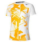 Vêtements de tennis Mizuno Mizuno Daybreakers Shadow Graphic T-shirt Hommes-Blanc,Jaune Citron