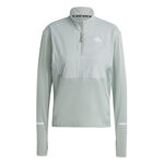 V&ecirc;tements adidas adidas Ultimate High Visibility Half-Zip Maillot De Course Femmes-Sauge