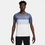 V&ecirc;tements Nike Nike Court Dri-Fit Advantage Print T-shirt Hommes-Bleu Gris