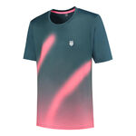 Vêtements K-Swiss K-Swiss Hypercourt Print Crew T-shirt Hommes - bleu petrol, pink