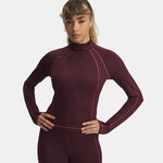Vêtements Under Armour Under Armour Cold Gear Textured 1/2 Zip Haut manches longues Femmes - gris, 